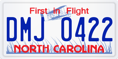 NC license plate DMJ0422