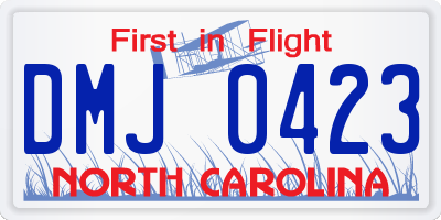 NC license plate DMJ0423