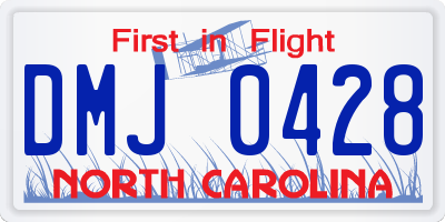 NC license plate DMJ0428