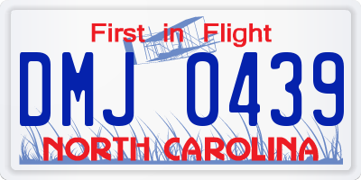 NC license plate DMJ0439