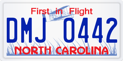 NC license plate DMJ0442