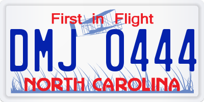 NC license plate DMJ0444