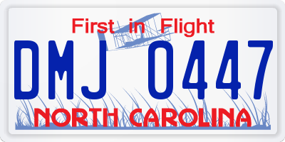 NC license plate DMJ0447