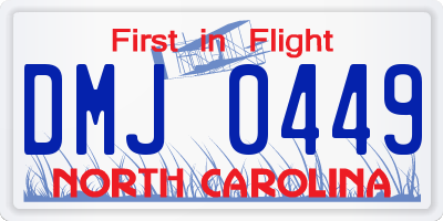 NC license plate DMJ0449