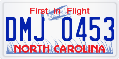 NC license plate DMJ0453