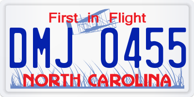 NC license plate DMJ0455