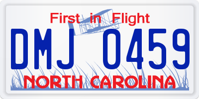 NC license plate DMJ0459