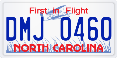 NC license plate DMJ0460