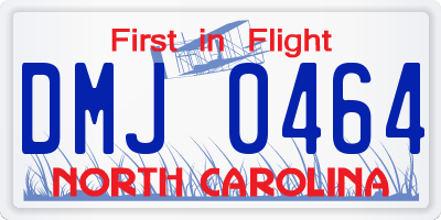 NC license plate DMJ0464