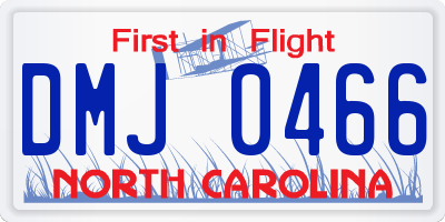 NC license plate DMJ0466
