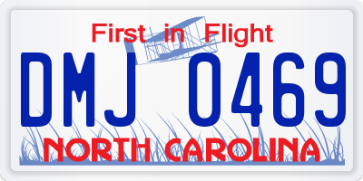 NC license plate DMJ0469