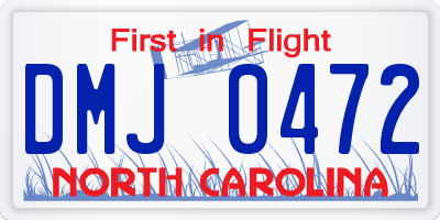 NC license plate DMJ0472