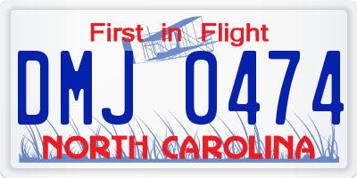 NC license plate DMJ0474