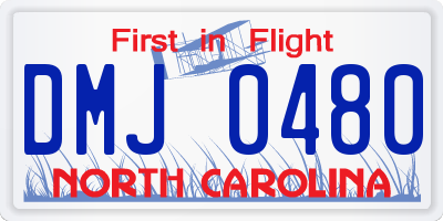 NC license plate DMJ0480