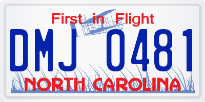 NC license plate DMJ0481