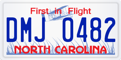 NC license plate DMJ0482