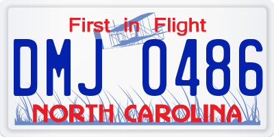 NC license plate DMJ0486