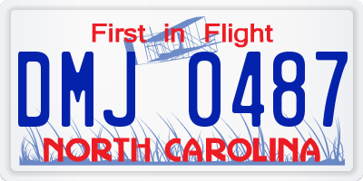 NC license plate DMJ0487