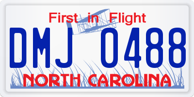 NC license plate DMJ0488