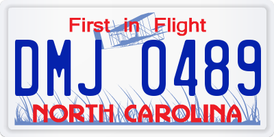 NC license plate DMJ0489