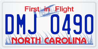 NC license plate DMJ0490