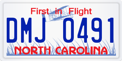 NC license plate DMJ0491