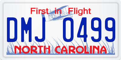 NC license plate DMJ0499