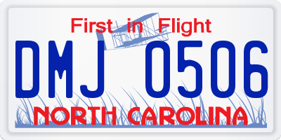 NC license plate DMJ0506