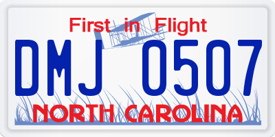 NC license plate DMJ0507