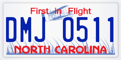 NC license plate DMJ0511