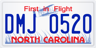 NC license plate DMJ0520
