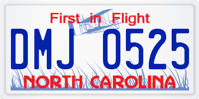 NC license plate DMJ0525