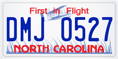 NC license plate DMJ0527