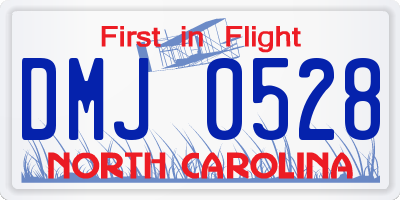 NC license plate DMJ0528