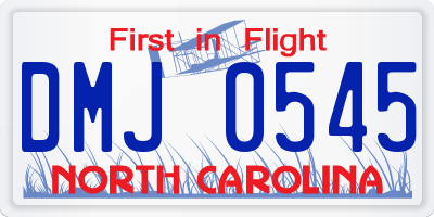 NC license plate DMJ0545