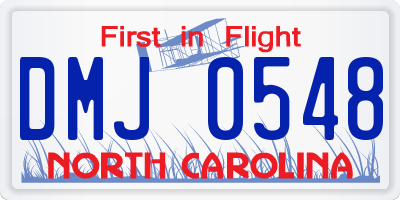 NC license plate DMJ0548