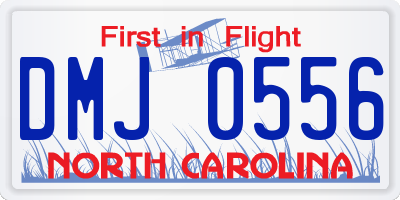 NC license plate DMJ0556