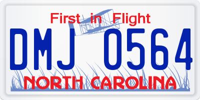 NC license plate DMJ0564
