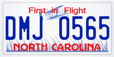 NC license plate DMJ0565