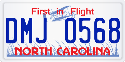 NC license plate DMJ0568