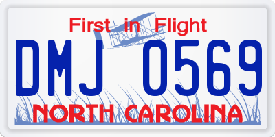 NC license plate DMJ0569