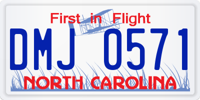 NC license plate DMJ0571