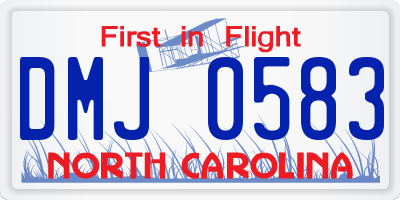 NC license plate DMJ0583