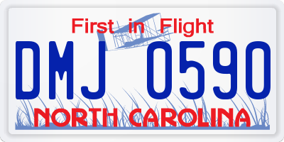 NC license plate DMJ0590