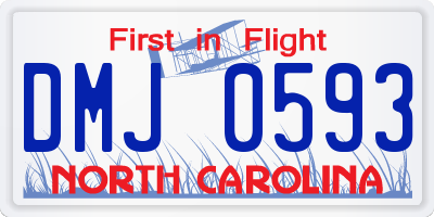 NC license plate DMJ0593