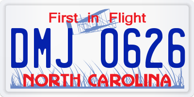 NC license plate DMJ0626