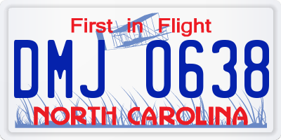 NC license plate DMJ0638