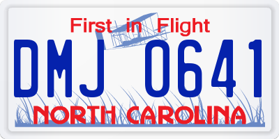 NC license plate DMJ0641