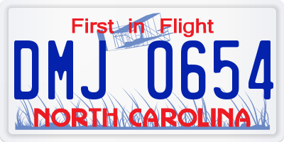 NC license plate DMJ0654