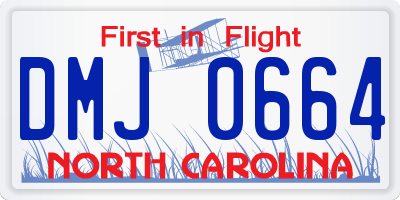 NC license plate DMJ0664
